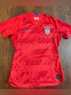 Nike Red USA Soccer Jersey with Blue Swoosh